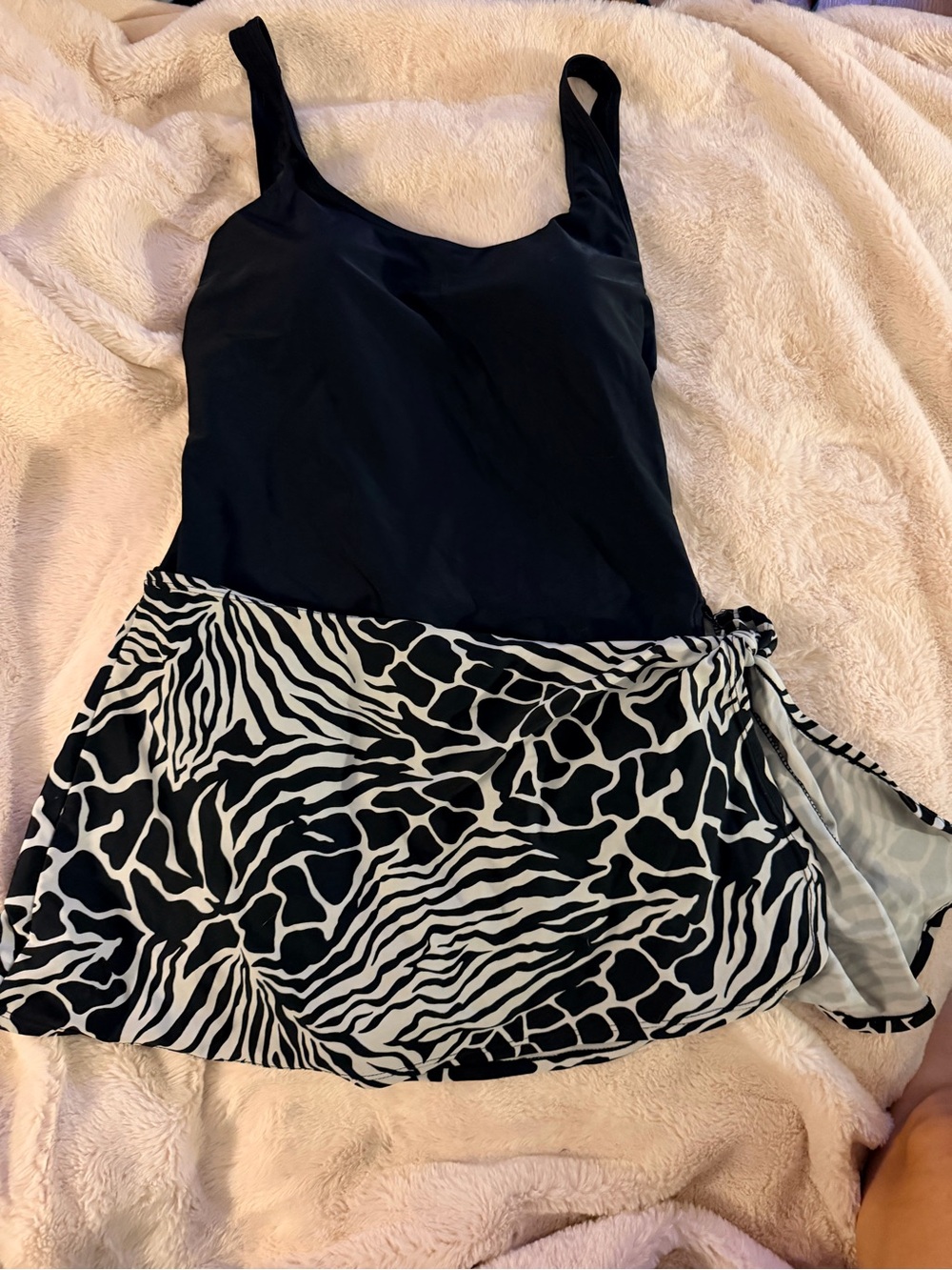 Vintage Baltex One piece bathing suit swimwear animal print wrap
